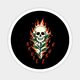 Skull Fire Flower Magnet